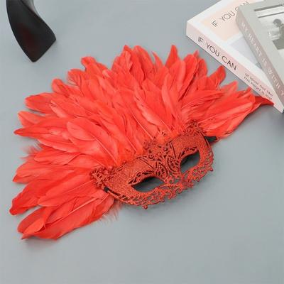New Novelty Feather Masquerade Mask Detachable Hyperbole Feather Lily Half-face Masks Carnival Masquerade Mask
