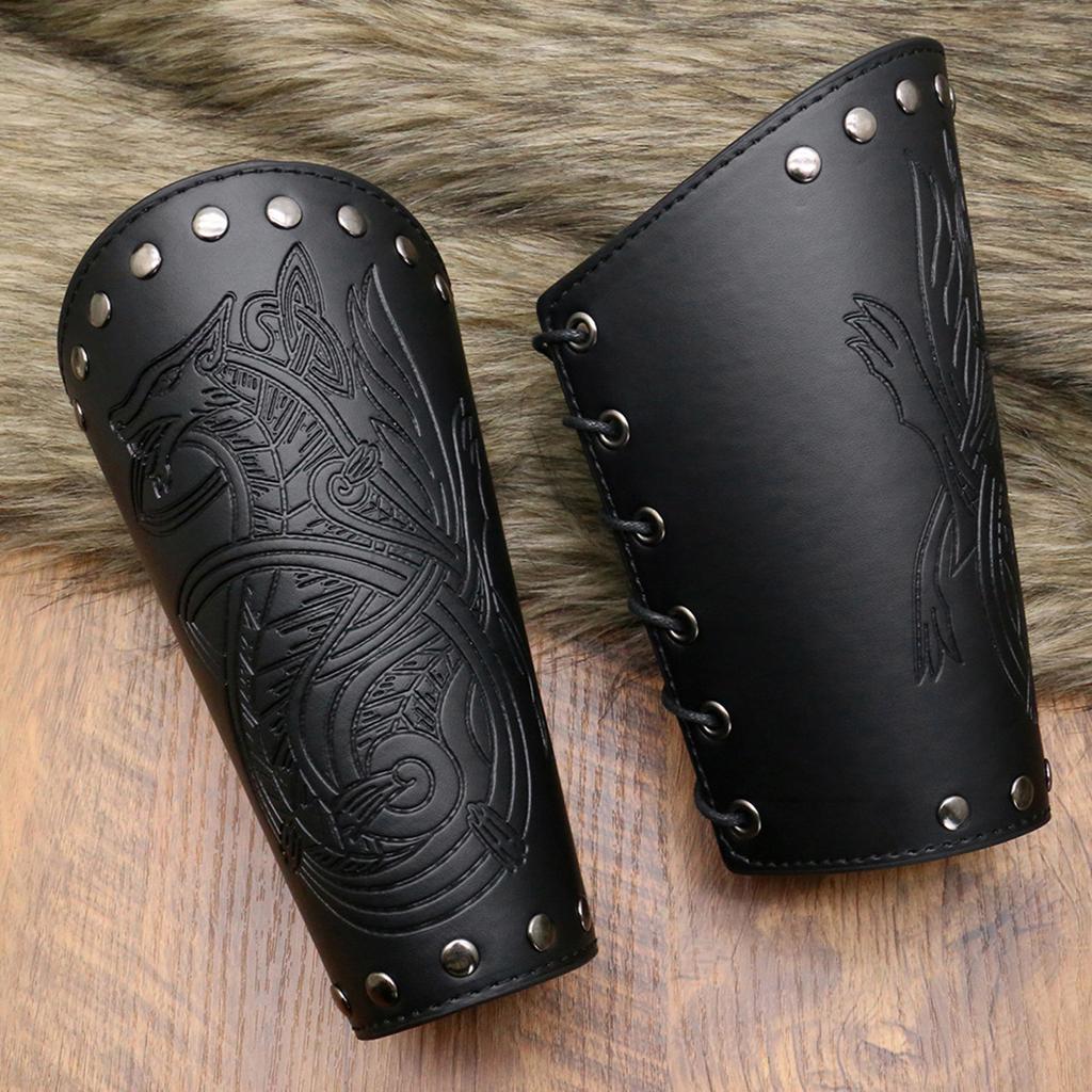 Renaissance Wikinger Kostüm Zubehör, Mittelalterliche Piraten Leder Armschienen Gürtel Halloween Renaissance Cosplay Kostüme
