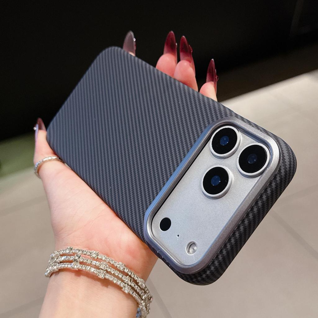 iPhone 17 Kevlar Case: Carbon Fiber Magnetic Skin-Feel Matte Cover for Apple 16 Pro Max