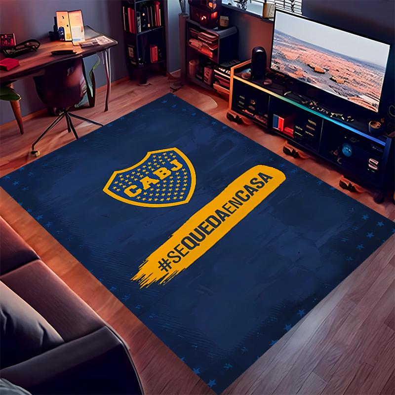1pc Club Atlético Boca Juniors Print Area Rug - Soft,Washable Non-Slip Indoor Mat for Office Chairs,Living Room,Home Office Decorative Rug