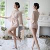 New sex underwear women's sexy transparent temptation chiffon pajamas short bathrobes hip suit