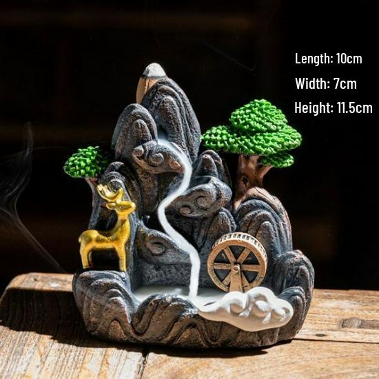 Retro Resin Backflow Incense Burner for Home and Tea Ceremony