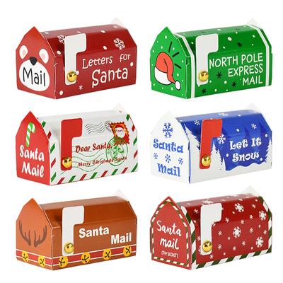6/24pcs Christmas Mailbox Shape Candy Gift Box Kids Xmas Cookie Snack Packing Box Bag 2025 Navidad Noel Home Decor 2025 New Year