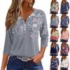 Women's T Shirt Tee Printed Button Short Sleeve Tunic Daily Weekend Fashion Basic V- Neck Regular Top