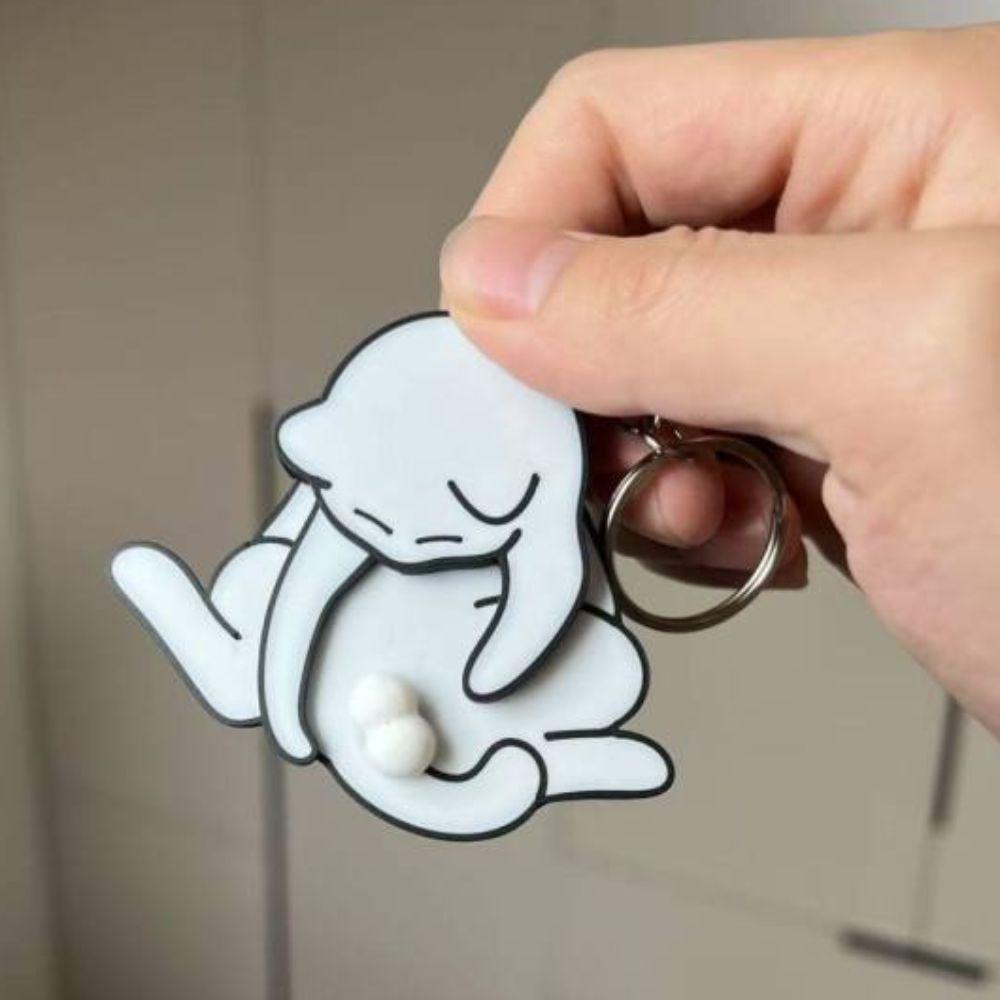 Exquisite Pull Play Egg Cat Keychain Pull Play Jewelry Keychain Funny Trick Cat Bag Pendant  Travel