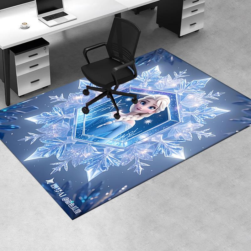 3D-gedruckter Elsa, Frozen, Schneeflocke Anti-Rutsch-Teppich - Maschinenwaschbarer Büroteppich für Wohnzimmer, Schlafzimmer, Büro - Mehrere Größen