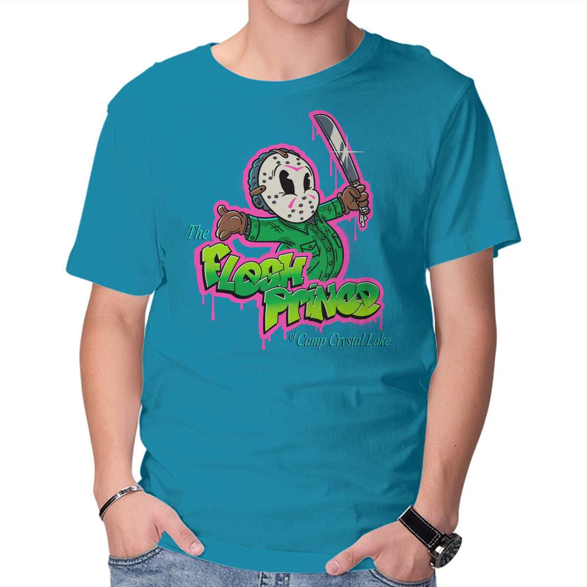 Unisex Crew Neck T-Shirt The Flesh Prince Graphic Short Sleeve Casual Tee L