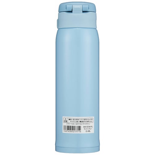 ZOJIRUSHI Water Bottle Stainless Steel Mug Bottle Direct Drinking Lightweight Cold Insulation One Touch Open Type 480ml Light Blue SM-SE48-AL