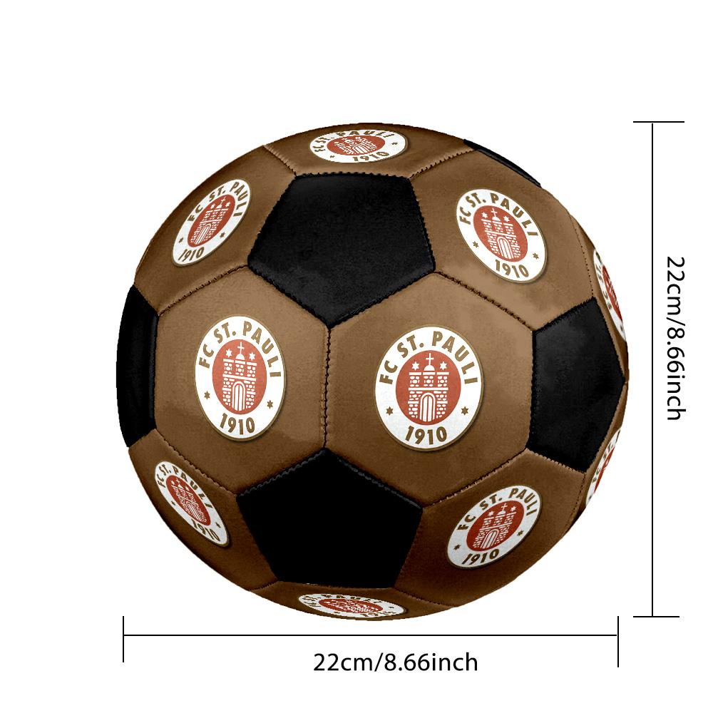 FC St. Pauli Soccer Ball Colorful All Ages Machine Stitched PVC Competition Ready Durable High-Bounce.SIZE5