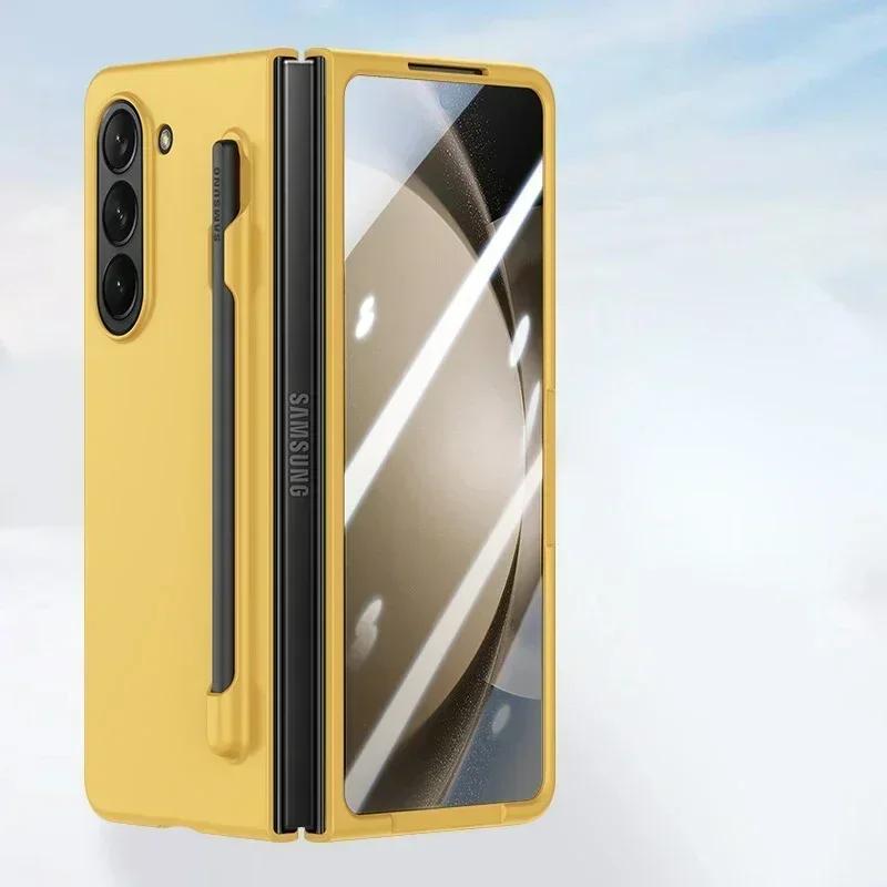 NUOVO per Samsung Galaxy Z Fold 7 6 5 Custodie Premium con S Pen e Supporto per S Pen Colore Solido Protezione Schermo Integrata Copertura Opaca