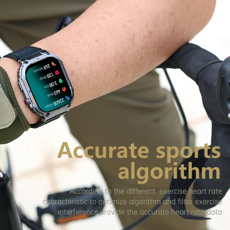 2025 New Outdoor Sports Fitness Smartwatch For Men 1.96 Inch Screen Bluetooth Calling Waterproof Watches Blood Oxygen Reloj Hombre