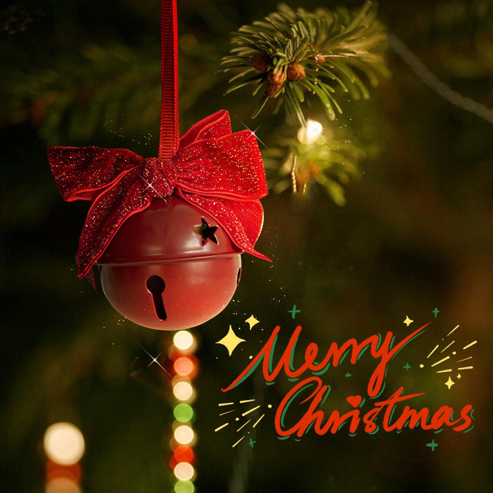 

Рождественские колокольчики с бархатным бантом Рождественские колокольчики Металлические рождественские колокольчики с вырезами для дверных ручек Украшения для рождественской елки Товары для вечеринок One Size красный