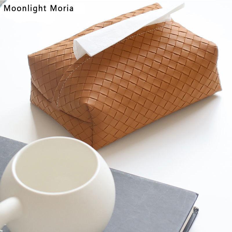 Modern Leather Tissue Box With Multi Use Storage For Living Room And Car Decor