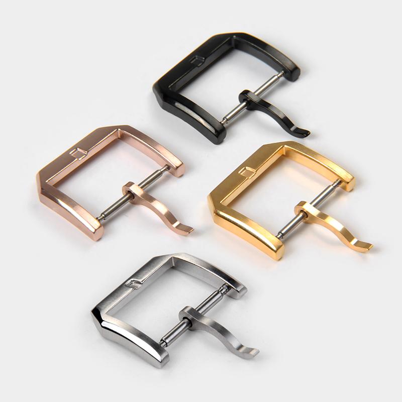 18m 20mm Stainless Steel Pin Buckle For IWC Big Pilot Portugieser Pilot's Leather Watch Clasp Silver Rose Gold Black Accessories