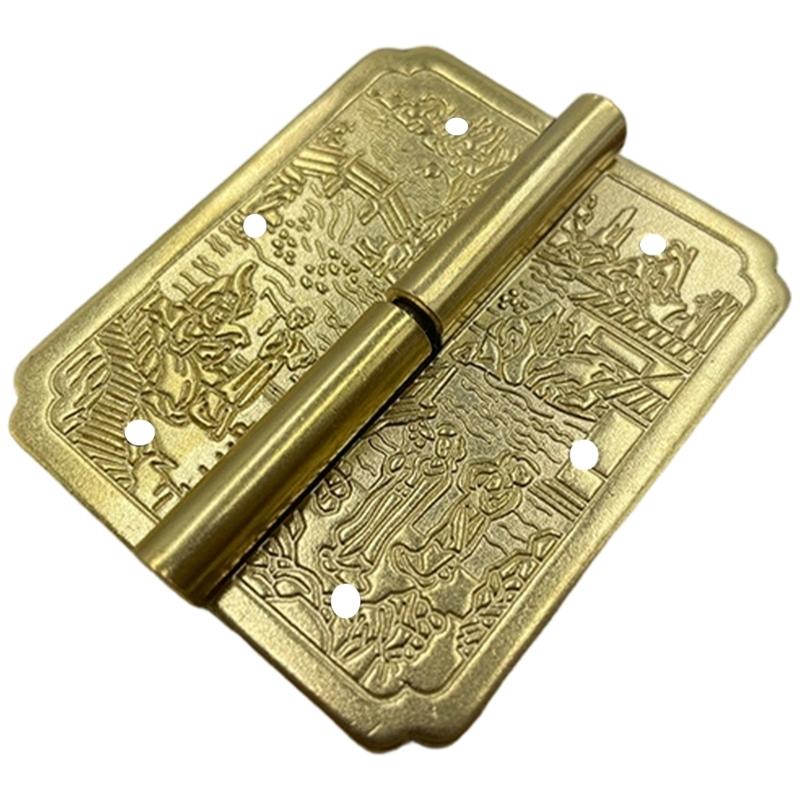 Antique Metal Cabinet Door Hinges Replacement Carved Drawer Door Hinge Decorative Fittings for Jewelry Box Easy to Use