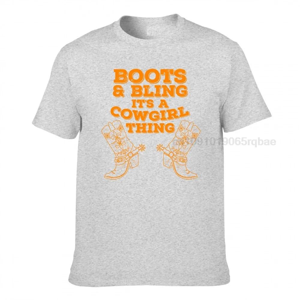 Funny Cowgirl Boots Bling Unisex Gift Cute Love Country Life Simple Style Design Tops T Shirt Special Cotton Unisex Tshirts