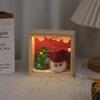 26cm/10.24in Christmas Box Light Cartoon Led Night Santa Claus Tree Acrylic Lamp Collectible Peripherals Holiday Room Decoration