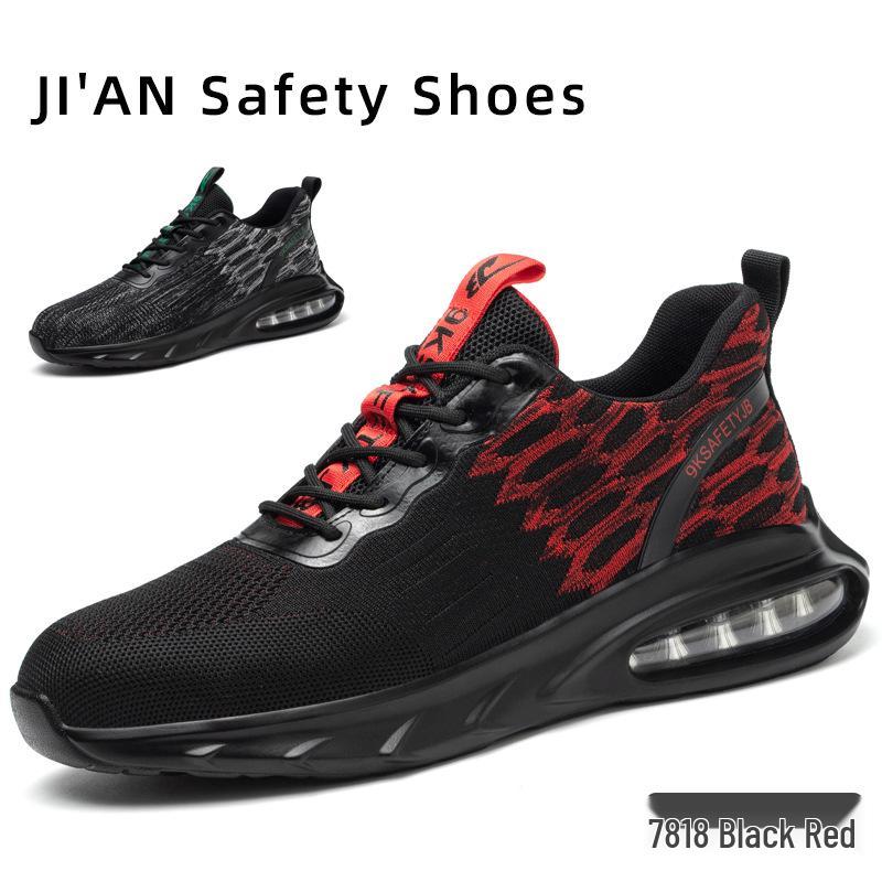 Flyknit Wear-resistant Steel Toe Safety Shoes: Anti-smash & Anti-puncture, Universal Work Shoes for All Seasons.