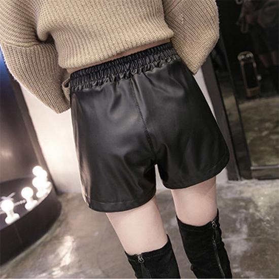Buy Plus Size PU Leather Shorts Fashion 