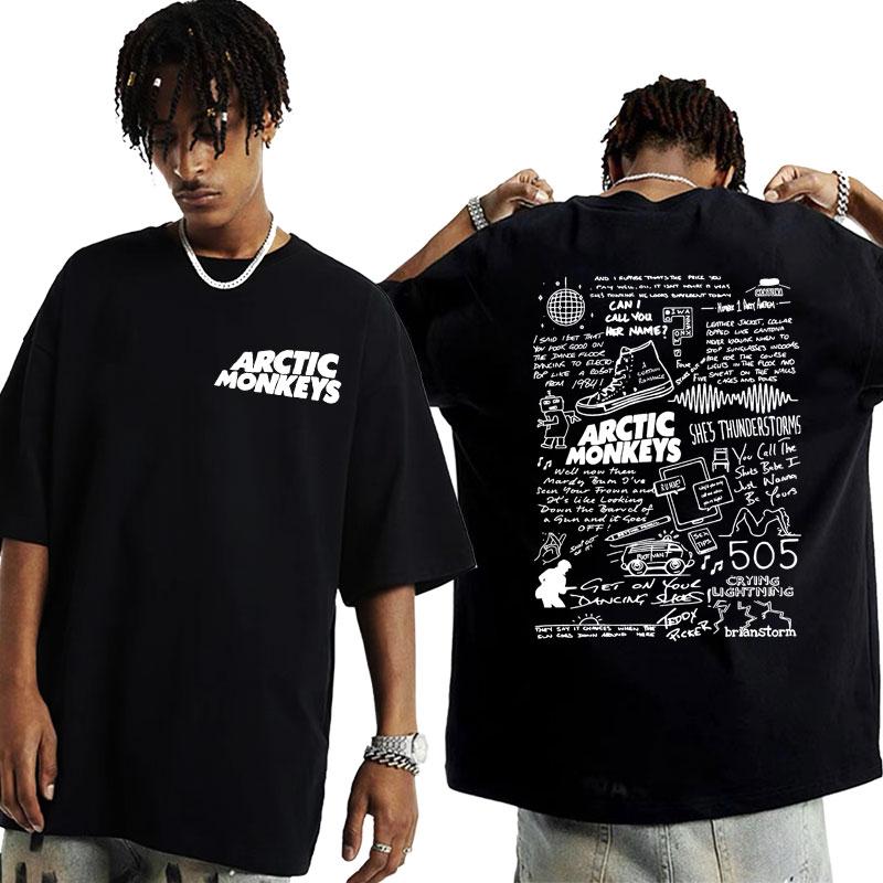 Vintage Favourite Worst Nightmare T-Shirt Arctic Monkeys 505 Songtext Print T-Shirt für Männer Frauen Hip Hop Punk Oversized T-Shirt