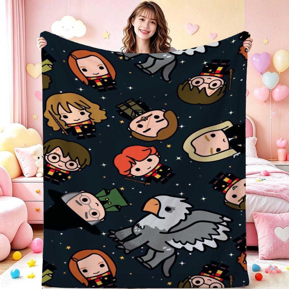 Magic Hermione Theme Printed Blanket Cozy Comfortable Throw Blanket For Living Room Sofa Nap Lightweight Home Decor Great Holiday Gift