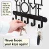 Wandmontierter Schlüsselhalter – 'Home Sweet Home' Schild mit 5 Haken, Dekorativer Schlüsselorganisator & Garderobe, Ideal zur Aufbewahrung von Handtüchern