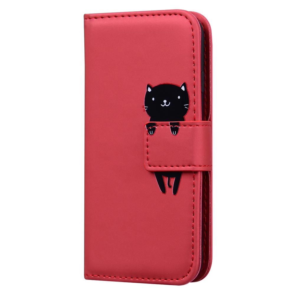 Skórzane etui z klapką do telefonu xiaomi 11 POCO X3 10T Redmi Note 9 8 Pro 7A 8A 8T 9A 9C z kreskówkowym kotem, zwierzątkiem, portfel, etui na telefon fundas