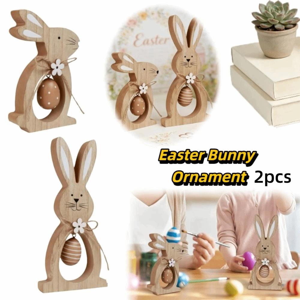 Wooden Material Wood Easter Decoration Festive Design Wooden Easter Decor  Party Decorations