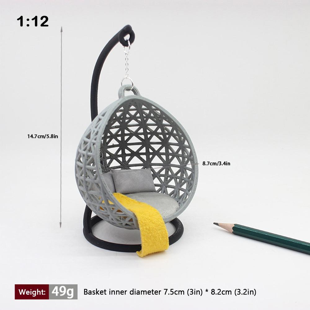 Scene Model Dollhouse Hanging Basket Chair White Dollhouse Accessories  Doll House Accessories
