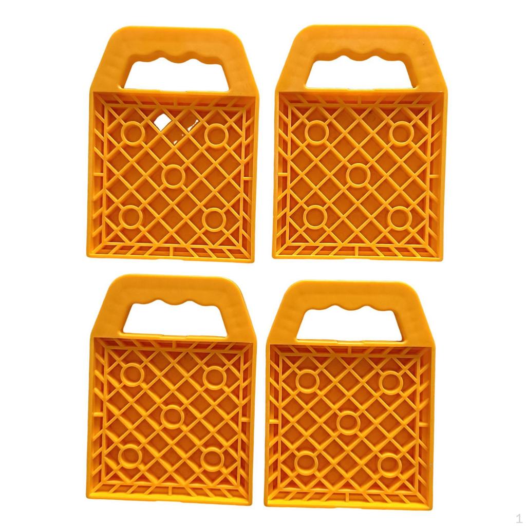 4 Pieces RV Stabilizing Jack Pads Leveling Blocks, Trailer Stabilizer