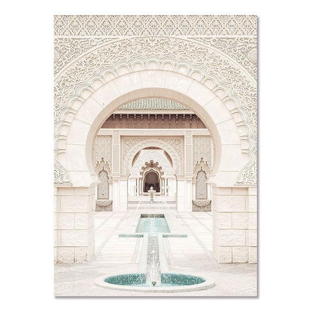 

Мечеть Хасана II, холст, картина, марокканская архитектура, постер, путешествия, пейзаж, принт, исламская настенная художественная картина для комнаты, домашний декор 21cm×30cm NoFrame