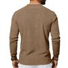 Men's Corduroy Henley Slim Fit Solid Long Sleeve T-Shirt.