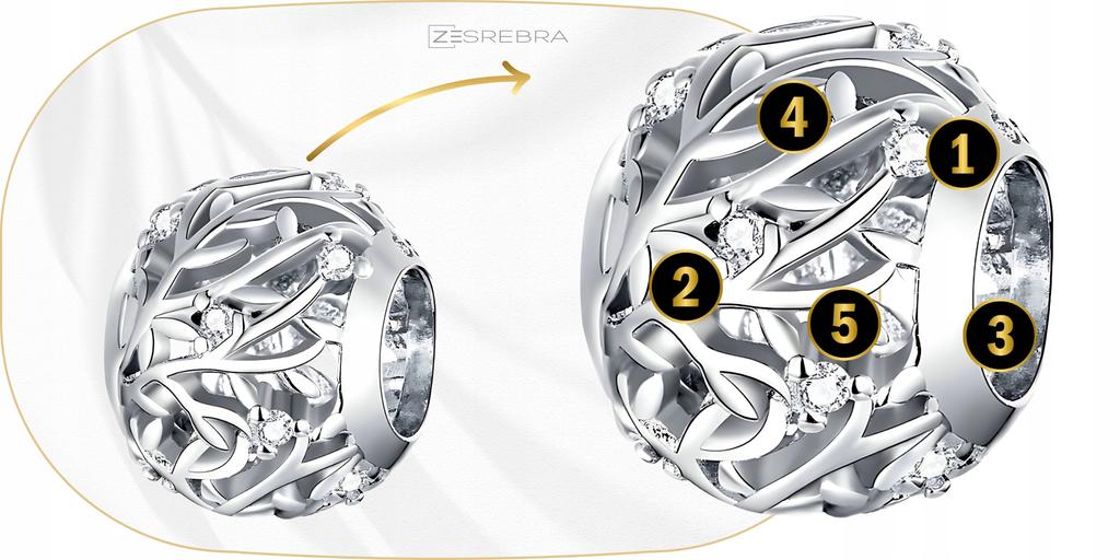 Charms Twigs 925 Leaves Pendant Bead Charms Pr. S925