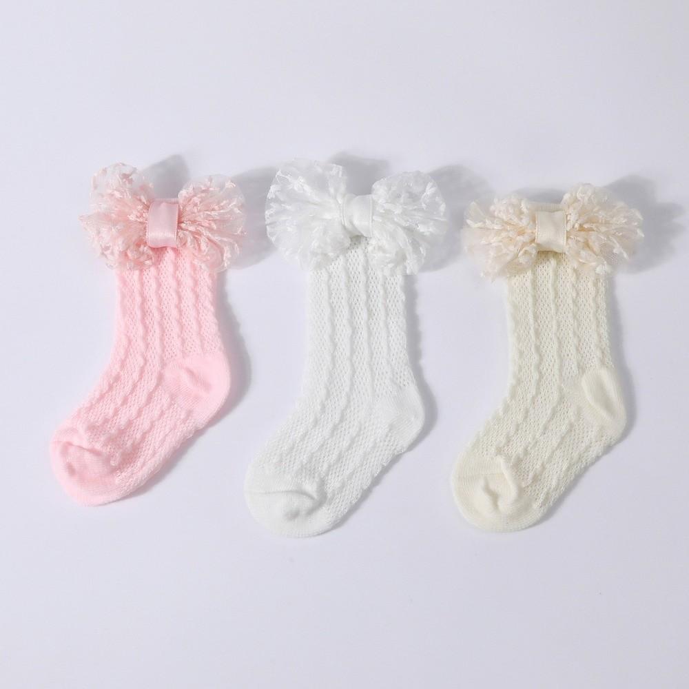 2PCS/Set Lace Bow Baby Headband Socks Solid Color Infant Hair Accessory  3-12M Newborn Baby Girl