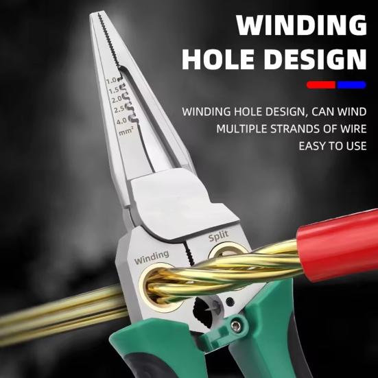 8-in-1 Wire Stripper with Voltage Tester Non-Slip Handle Ergonomic Design Multi-function Electric Wire Cutter Cable Stripping Tool