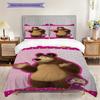 Russian comedy animation Masha and the Bear Comfortable Duvet Cover and Pillowcases (1 duvet cover + 2 pillowcases, duvet insert not included) T4