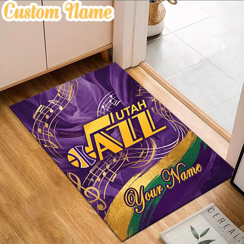Custom Name Jazz Basketball Team Rug, Office Rug, Chair Rug, Carpet for Living Rooms, Doormat Game Rug Home Decor Christmas Gifts