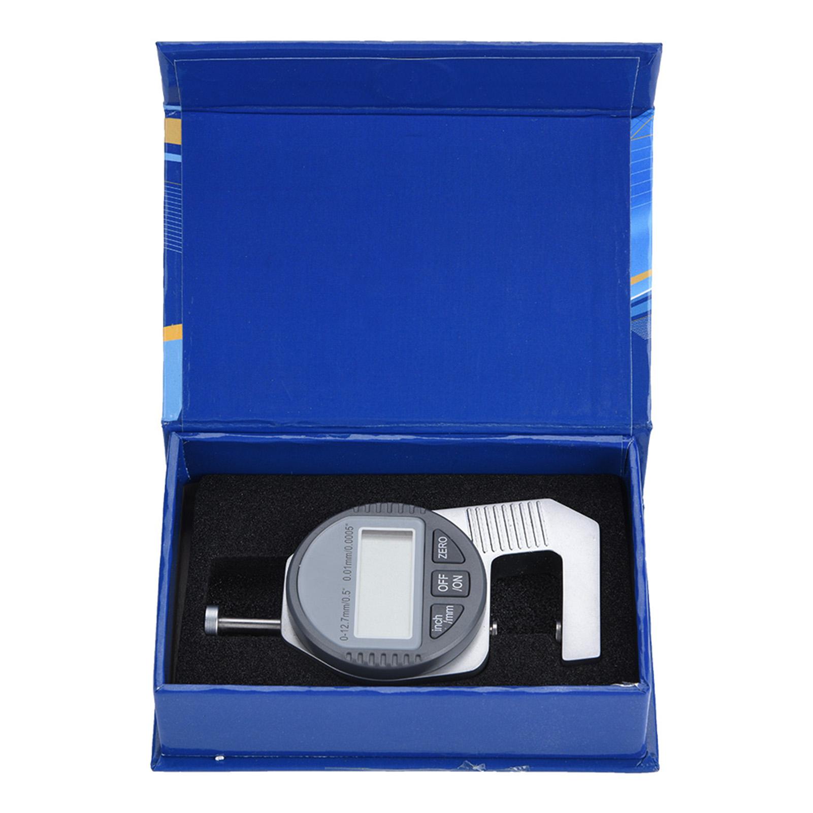 Digital Thickness Gauge, Digital LCD Readout 0 to 12.7mmCelsius0.5 with Large LCD Screen Thickness Mete for Paper, Pipe, Sheet Metal