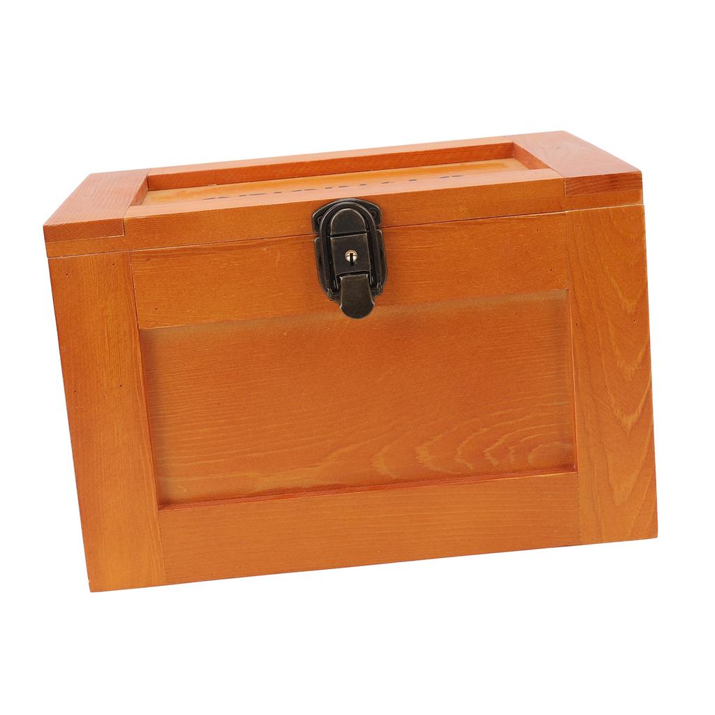 Desktop Wooden Storage Box Multifunctional Wood Container Box with Lock and Keys for Sundries