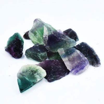 Certified Natural Raw Rainbow Fluorite Crystal Chunks Lot – 555 Carat Natural Multi-Color Healing Stones
