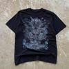 Classic Y2k Gothic Style Tshirt Print Oversized T Shirt High Street Shirts Gothic Round Neck Cotton Tops New Unisexs Unisex T Shirt