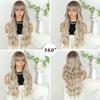 MERISIHAIR Synthetic Long Wavy Wigs With Bangs For Women Cosplay Natural Brown To Light Grey Hair Wig High Temperature Fiber
