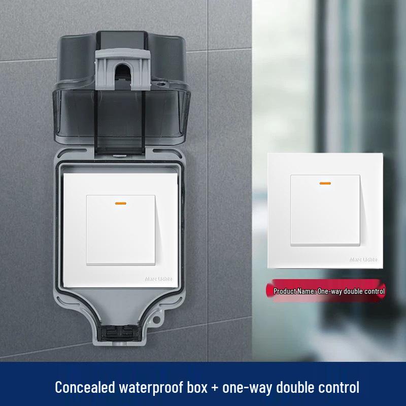 IP66 Wasserdichter Doppel-Steuerschalter mit Spritzwasserschutz-Abdeckung für den Außenbereich, Wandmontage Typ 86 Zwei-fach/Drei-fach.