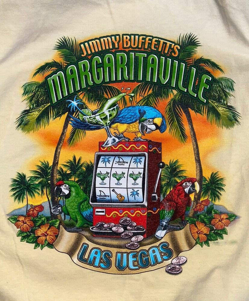 Vintage Jimmy Buffett Margaritaville las Vegas Cotton White S-4XL T Shirt TR216 Unisex T-Shirt S