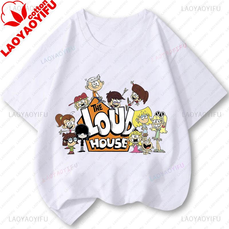 The Loud Houses Double Sides Printed T Shirt Summer Short Sleeved Cartoon Comedy Oversized Vintage Unisex Clothes Ropa De Mujer