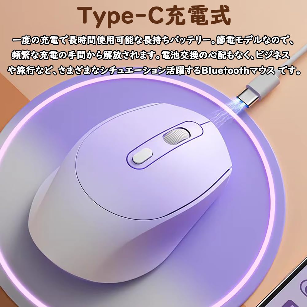 Cute, Rechargeable Wireless Mouse [multi-connectivity, 2.4GHz & Bluetooth], Quiet, Lightweight, Portable, 80012001600 DPI, Compatible with Laptops,