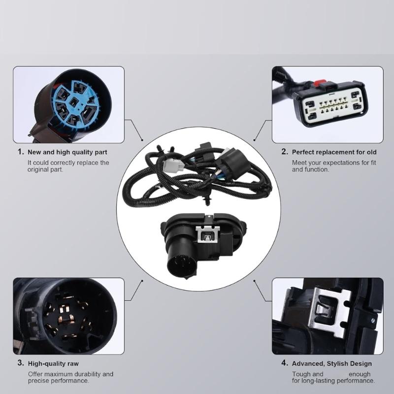 Rear Bumper Tow Connector Wiring Harness HL3Z-13A576-D HL3Z-13A576-B for 2015-2020 Replacement Hitch Wire Kit