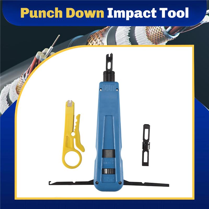 Punch Down Impact Tool With 110 And 66 Blades, Network Wire Cable Cat6/Cat5e Telephone Impact Terminal Insertion Tools-B61B