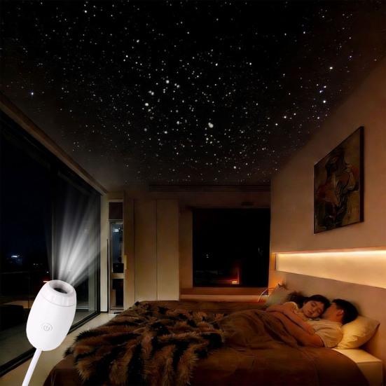 2-in-1 Projector Lamp Starry Sky Night Light with Glass Lens USB Star Light Relaxing Ambient Lighting for Bedroom Camping Car Travel