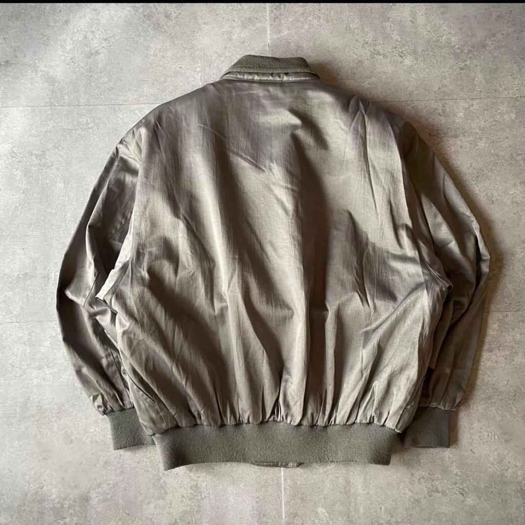 Used Vintage Blouson Jacket Glossy Short Length L American Casual Military Biker